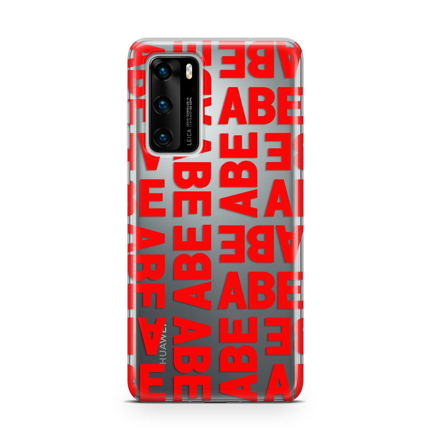 Block Red Custom Text Huawei P40 Phone Case