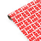 Block Red Custom Text Personalised Gift Wrap
