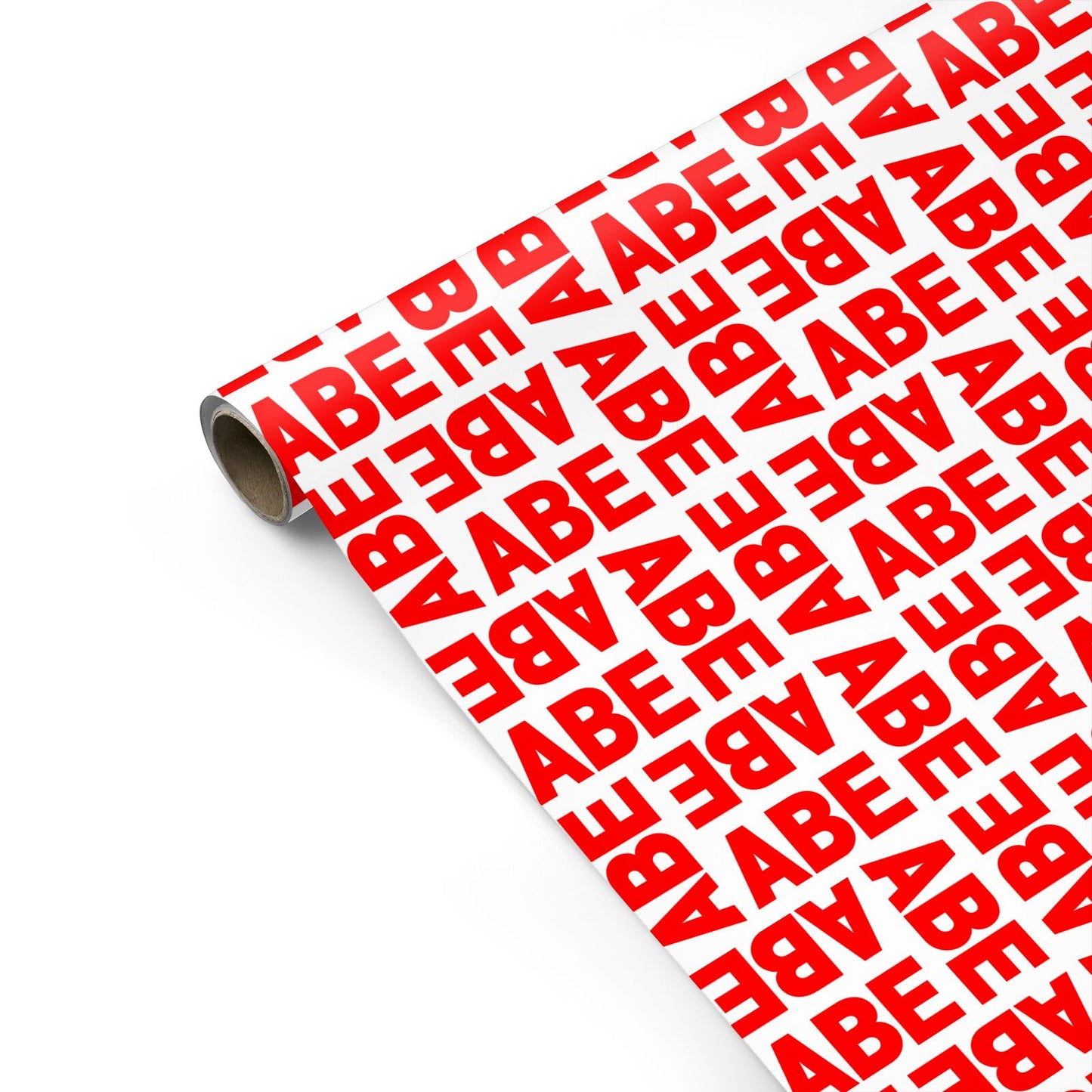 Block Red Custom Text Personalised Gift Wrap