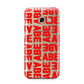 Block Red Custom Text Samsung Galaxy A3 2017 Case on gold phone