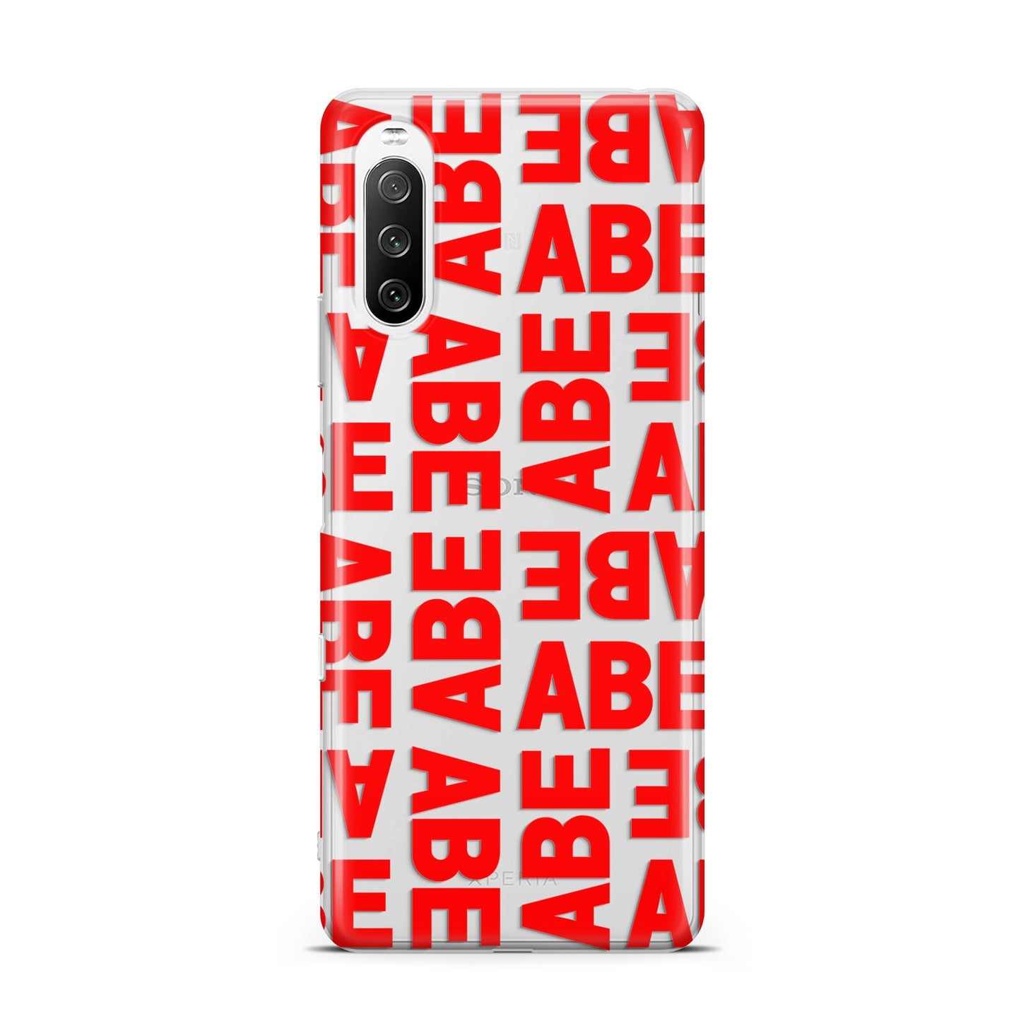 Block Red Custom Text Sony Xperia 10 III Case