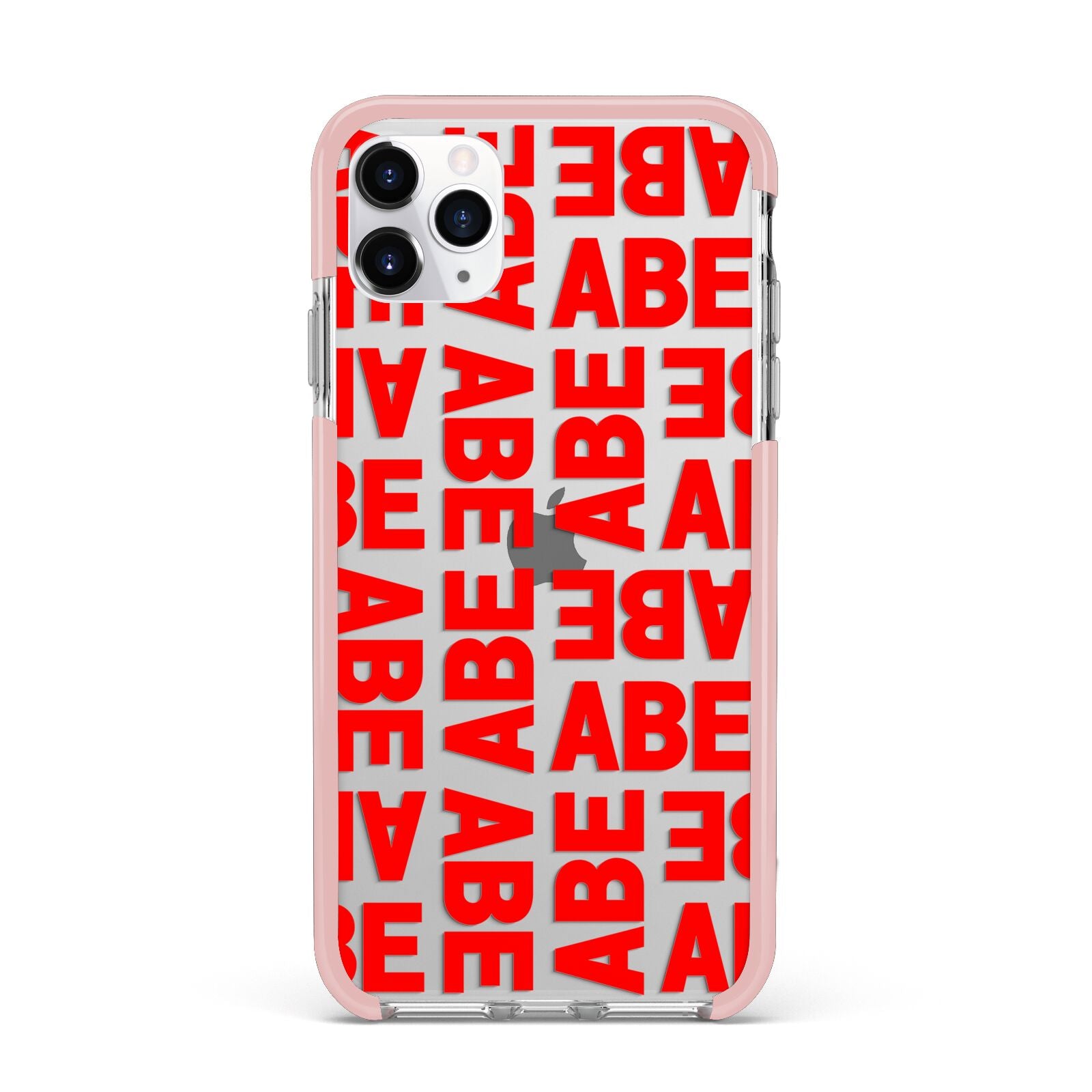 Block Red Custom Text iPhone 11 Pro Max Impact Pink Edge Case