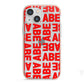 Block Red Custom Text iPhone 13 Mini TPU Impact Case with Pink Edges