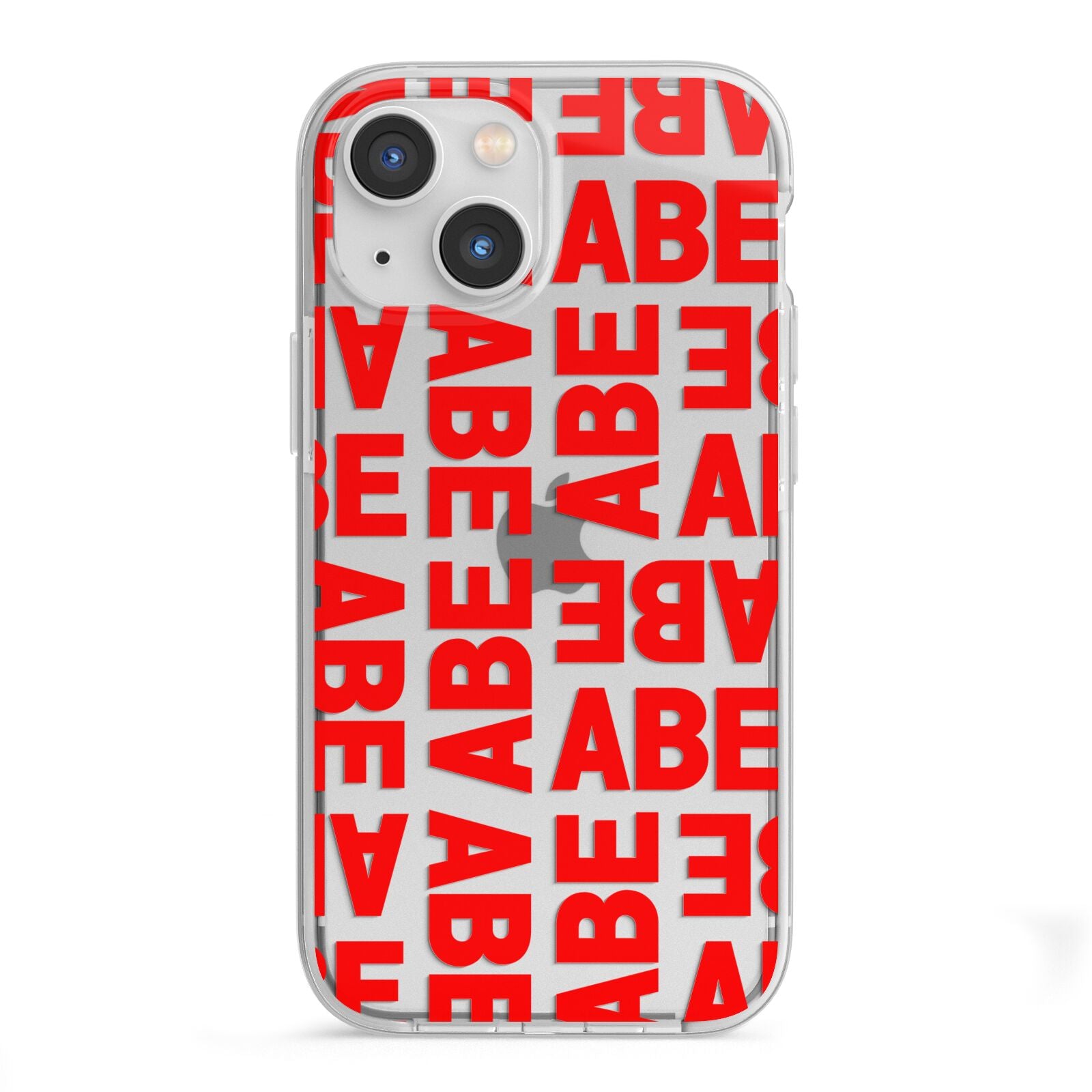 Block Red Custom Text iPhone 13 Mini TPU Impact Case with White Edges