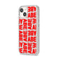 Block Red Custom Text iPhone 14 Glitter Tough Case Starlight Angled Image