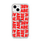 Block Red Custom Text iPhone 14 Glitter Tough Case Starlight