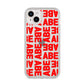 Block Red Custom Text iPhone 14 Plus Clear Tough Case Starlight