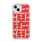 Block Red Custom Text iPhone 14 Plus Glitter Tough Case Starlight