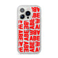Block Red Custom Text iPhone 14 Pro Glitter Tough Case Silver