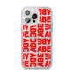 Block Red Custom Text iPhone 14 Pro Max Glitter Tough Case Silver