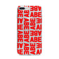 Block Red Custom Text iPhone 7 Plus Bumper Case on Silver iPhone