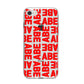 Block Red Custom Text iPhone 8 Bumper Case on Silver iPhone
