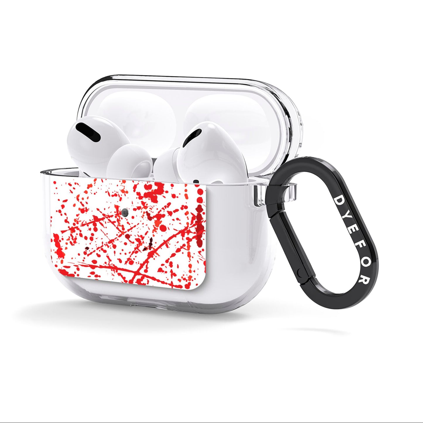 Blood Splatter AirPods Clear Case 3rd Gen Side Image