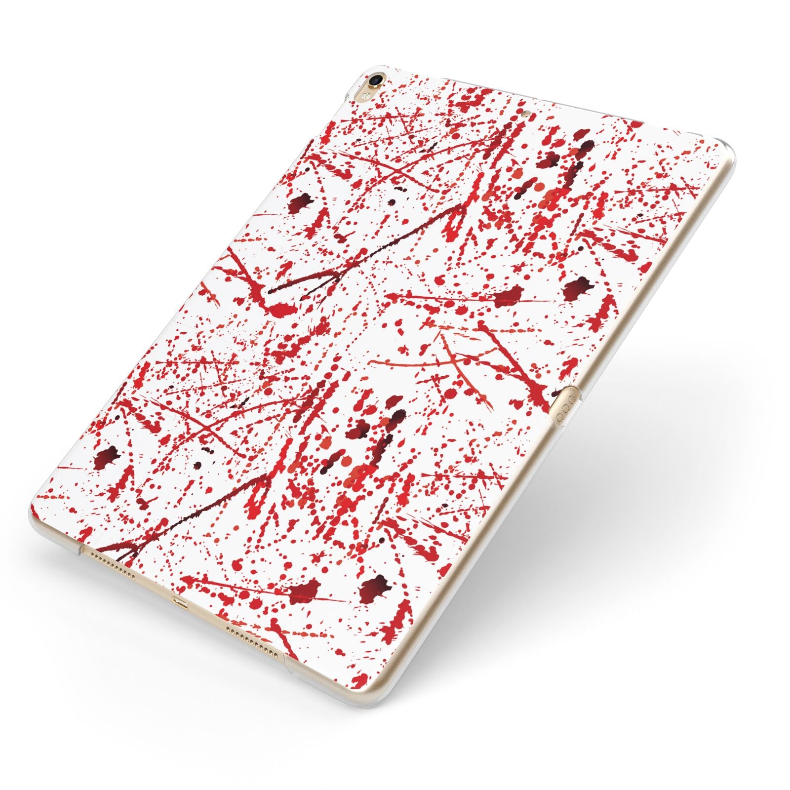 Blood Splatter Apple iPad Case on Gold iPad Side View