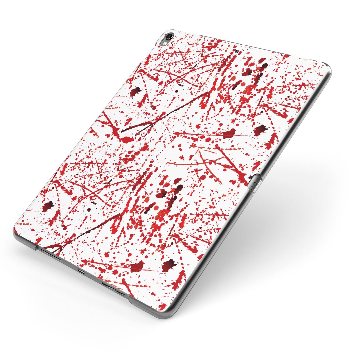Blood Splatter Apple iPad Case on Grey iPad Side View