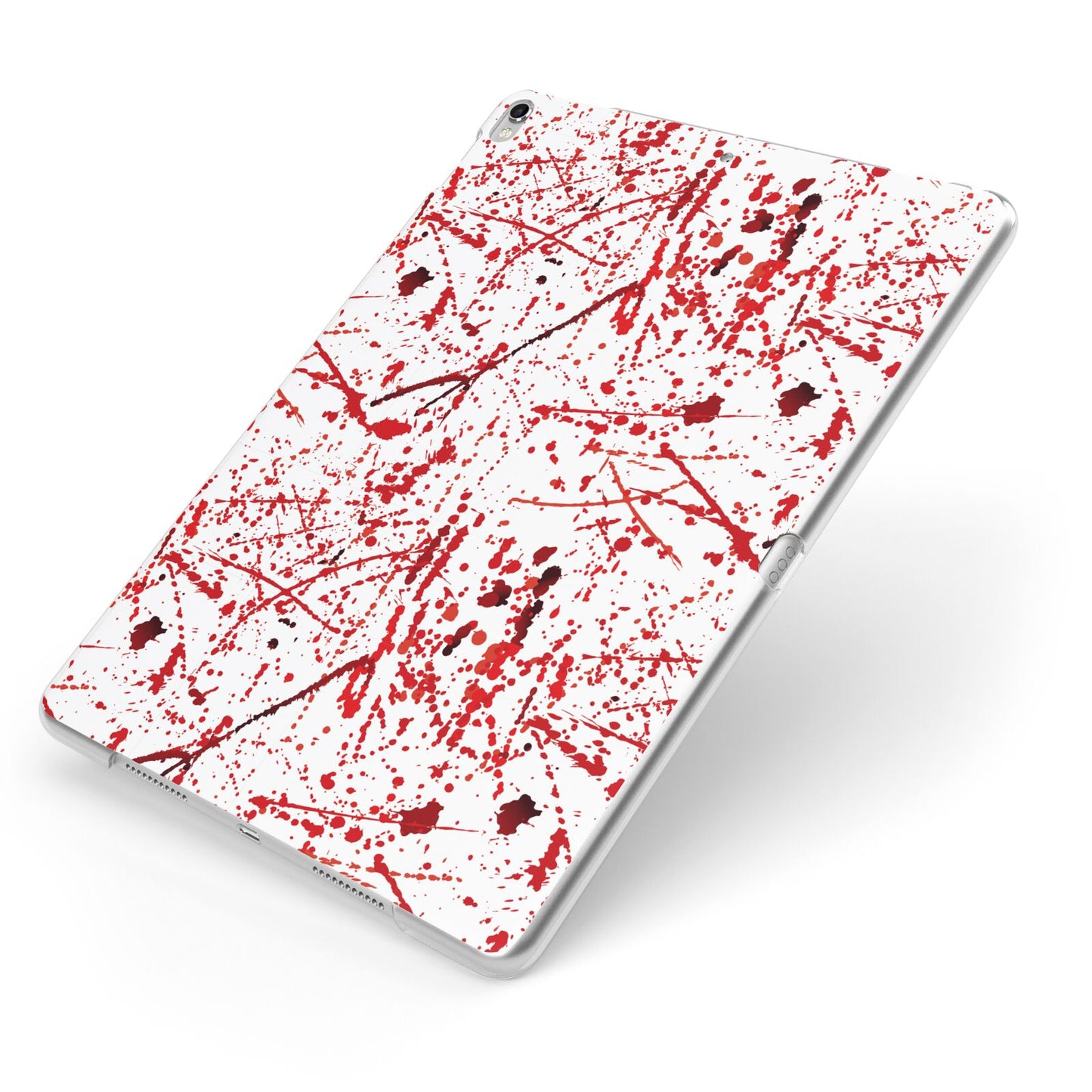 Blood Splatter Apple iPad Case on Silver iPad Side View