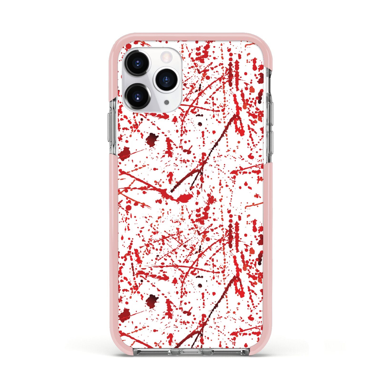 Blood Splatter Apple iPhone 11 Pro in Silver with Pink Impact Case