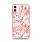 Blood Splatter Apple iPhone 11 in White with Pink Impact Case