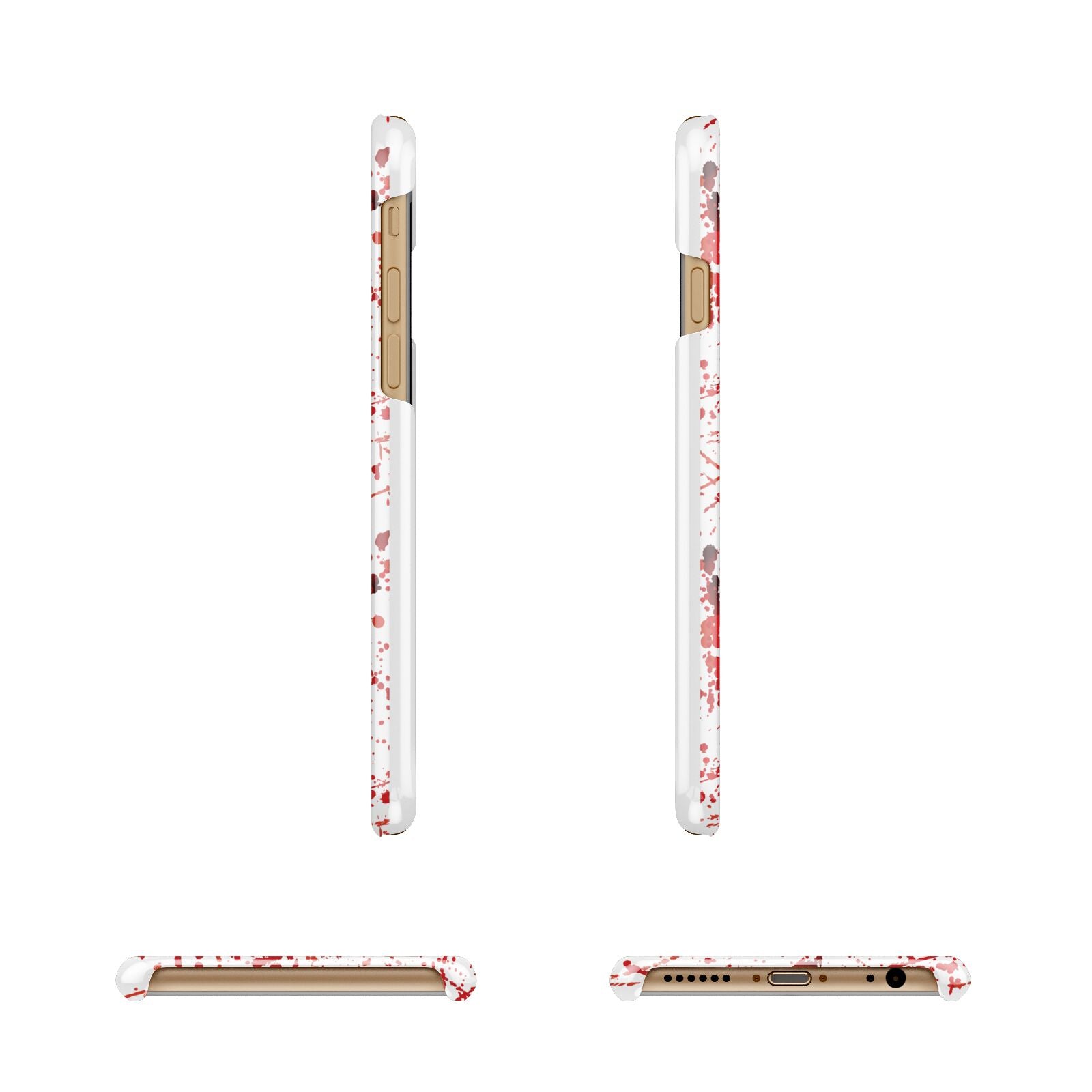 Blood Splatter Apple iPhone 6 3D Wrap Snap Case Angled Images