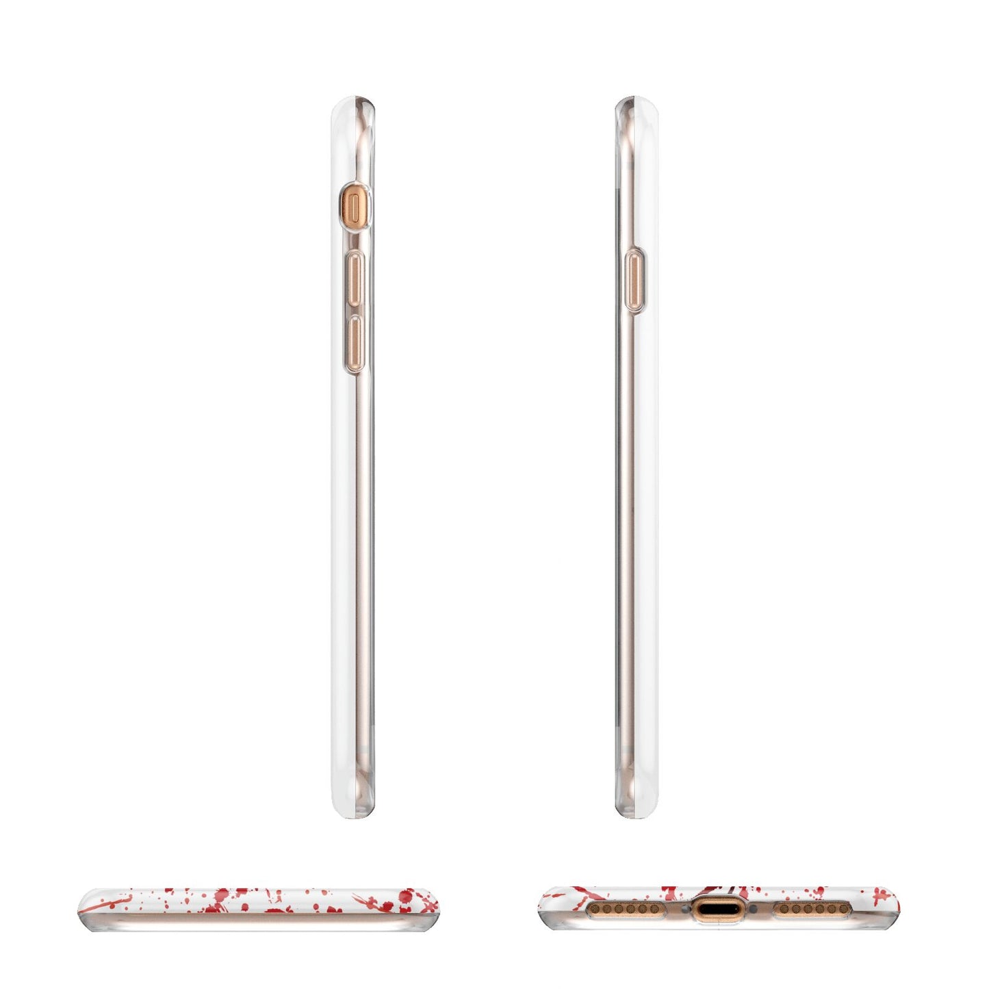 Blood Splatter Apple iPhone 7 8 3D Wrap Tough Case Alternative Image Angles