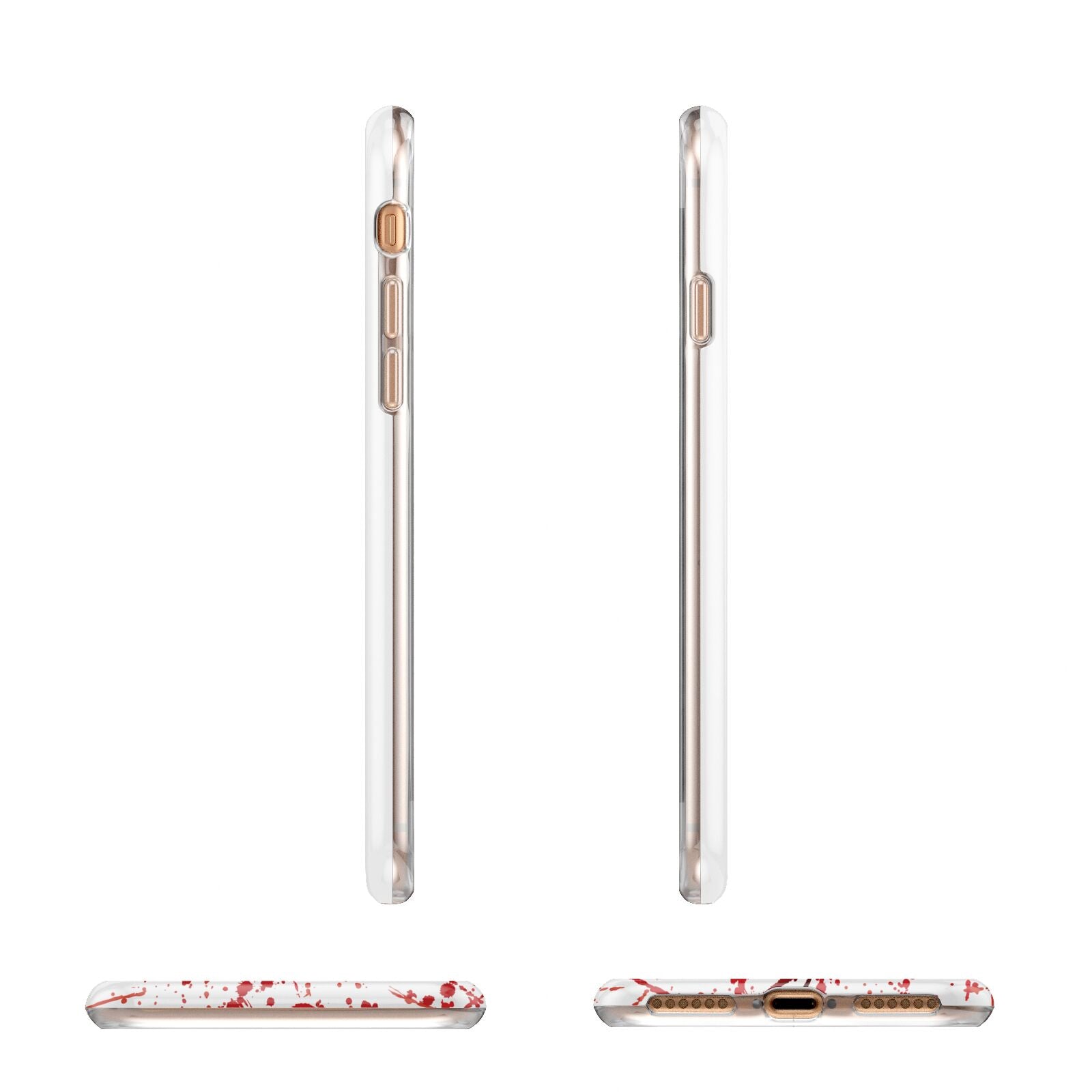 Blood Splatter Apple iPhone 7 8 3D Wrap Tough Case Alternative Image Angles