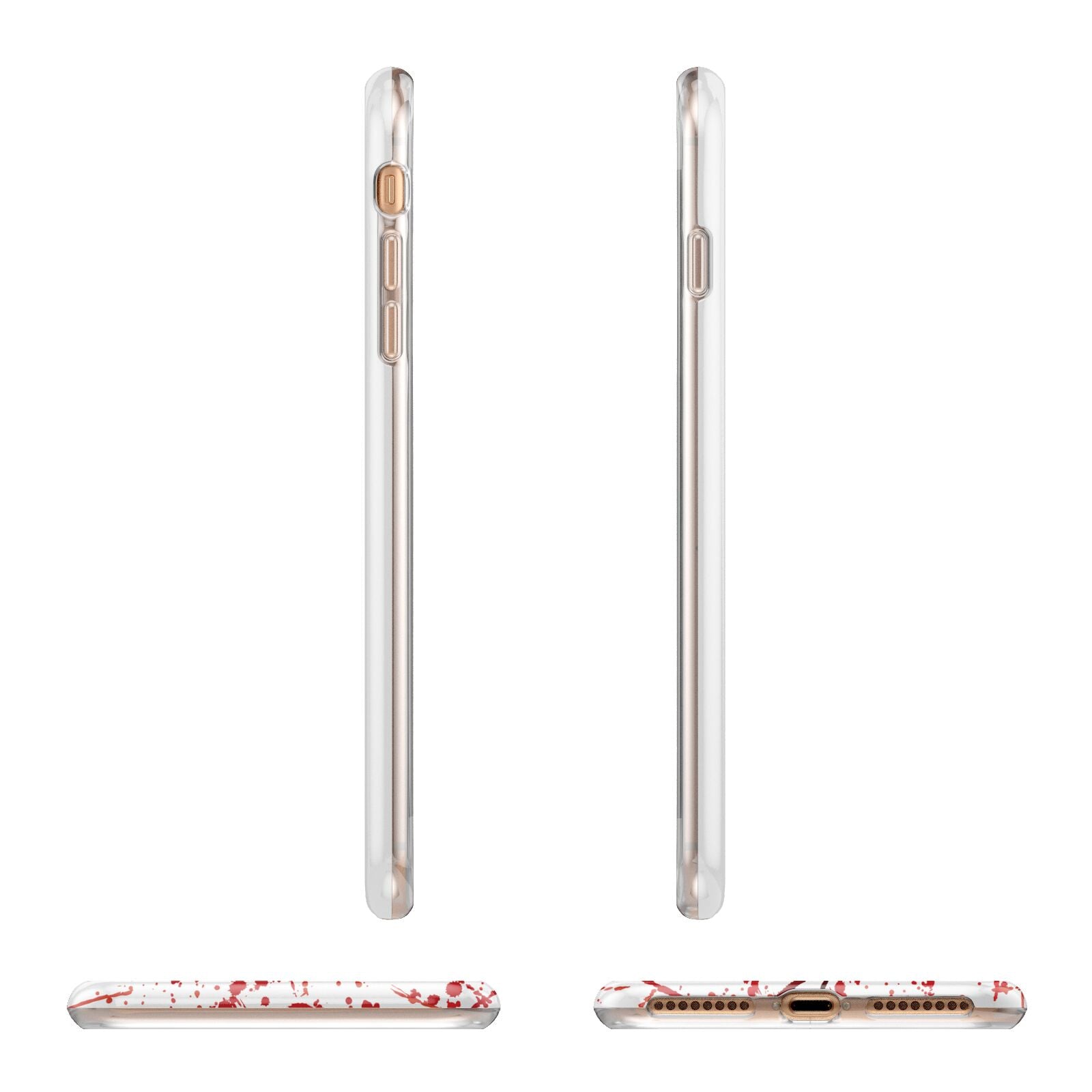 Blood Splatter Apple iPhone 7 8 Plus 3D Wrap Tough Case Alternative Image Angles