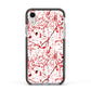 Blood Splatter Apple iPhone XR Impact Case Black Edge on Silver Phone