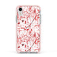 Blood Splatter Apple iPhone XR Impact Case Pink Edge on Silver Phone