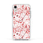 Blood Splatter Apple iPhone XR Impact Case White Edge on Silver Phone