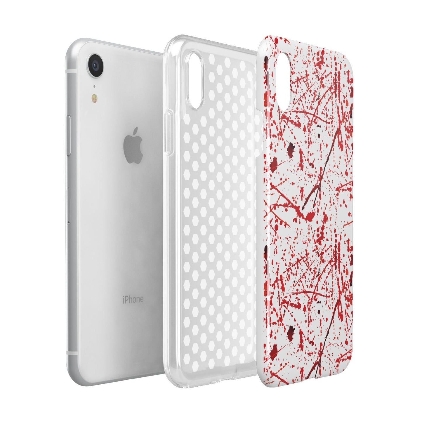 Blood Splatter Apple iPhone XR White 3D Tough Case Expanded view