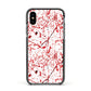 Blood Splatter Apple iPhone Xs Impact Case Black Edge on Black Phone