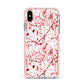Blood Splatter Apple iPhone Xs Max Impact Case Pink Edge on Silver Phone