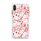 Blood Splatter Apple iPhone Xs Max Impact Case White Edge on Gold Phone