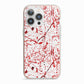 Blood Splatter iPhone 13 Pro TPU Impact Case with Pink Edges