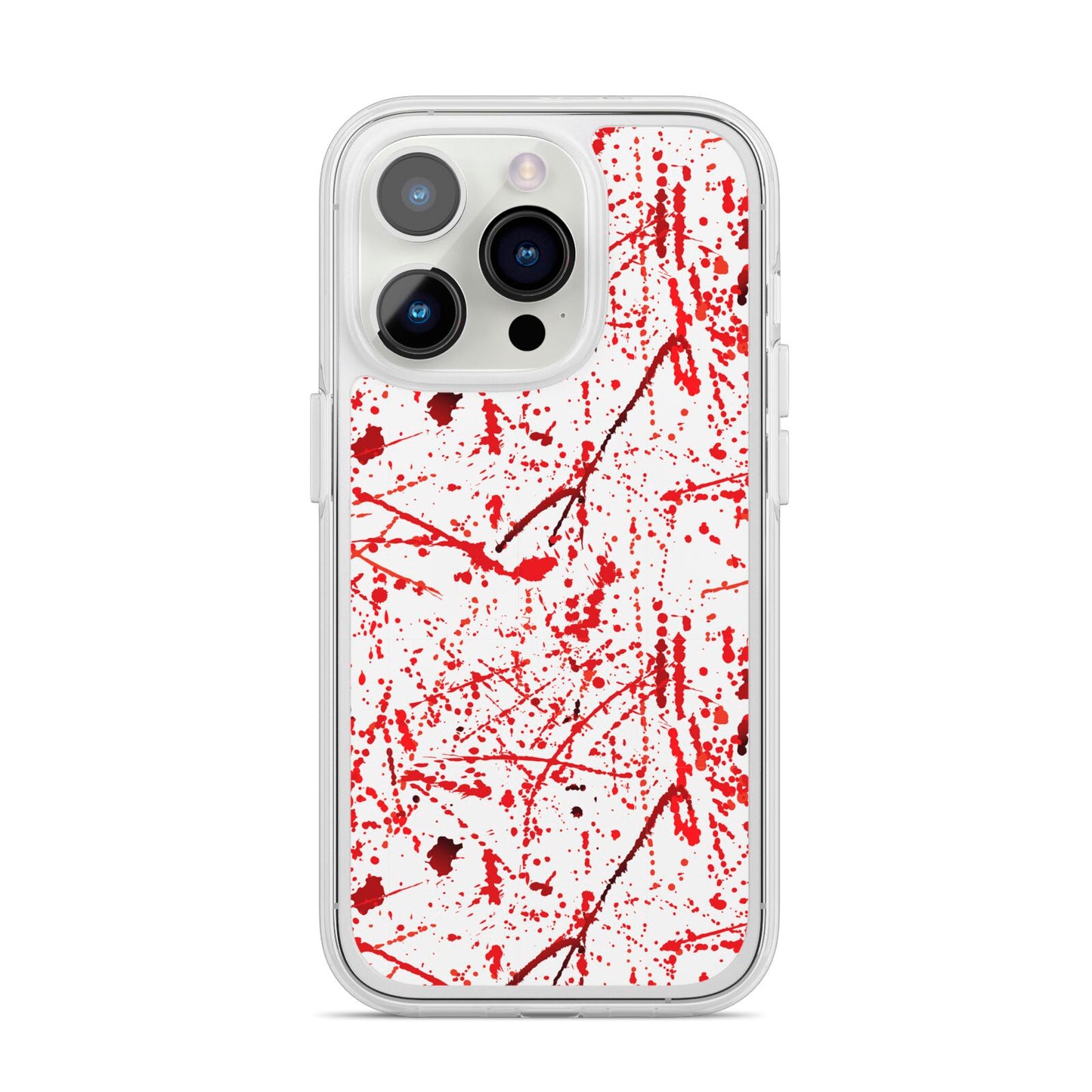 Blood Splatter iPhone 14 Pro Clear Tough Case Silver
