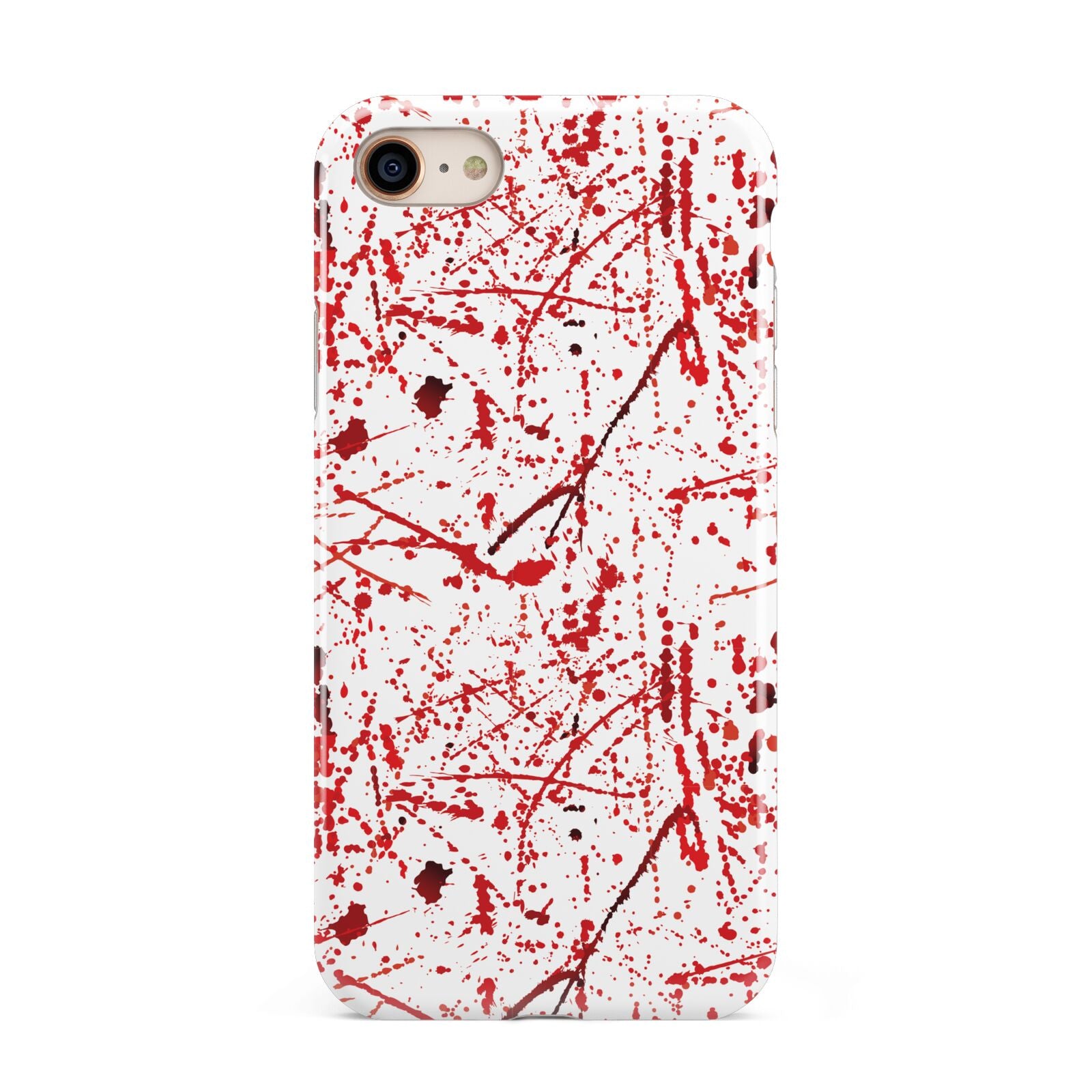 Blood Splatter iPhone 8 3D Tough Case on Gold Phone
