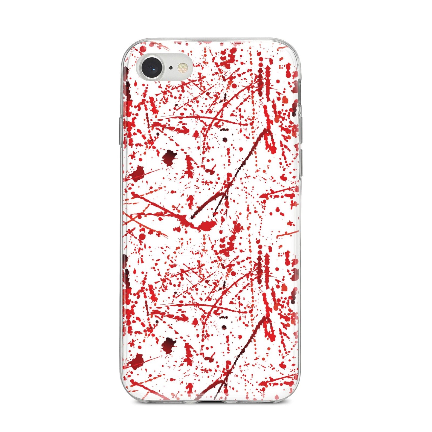 Blood Splatter iPhone 8 Bumper Case on Silver iPhone