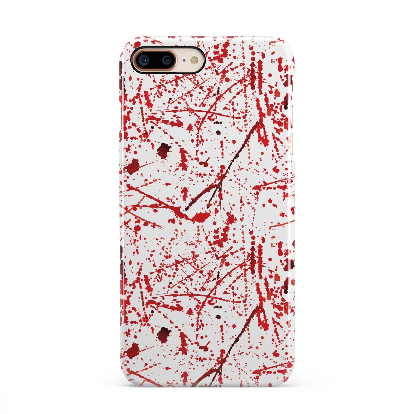 Blood Splatter iPhone 8 Plus 3D Snap Case on Gold Phone