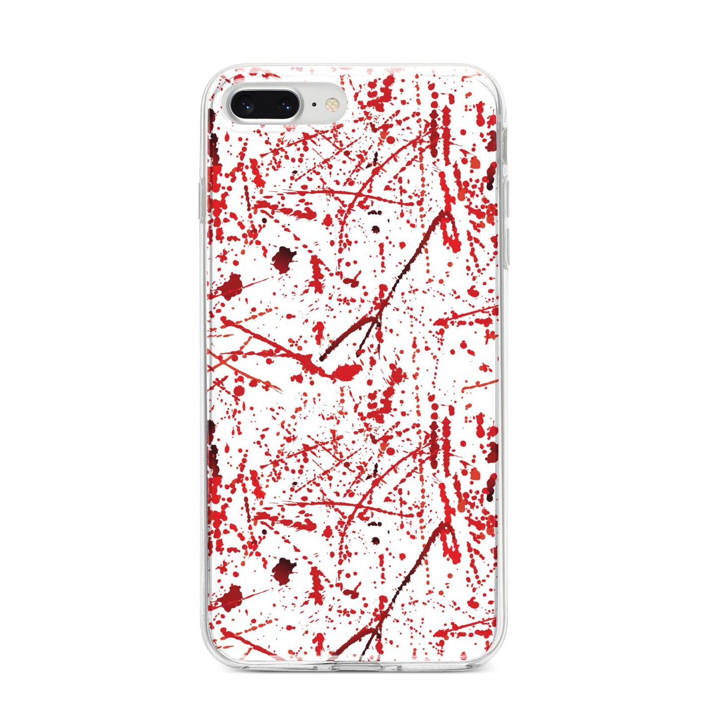 Blood Splatter iPhone 8 Plus Bumper Case on Silver iPhone