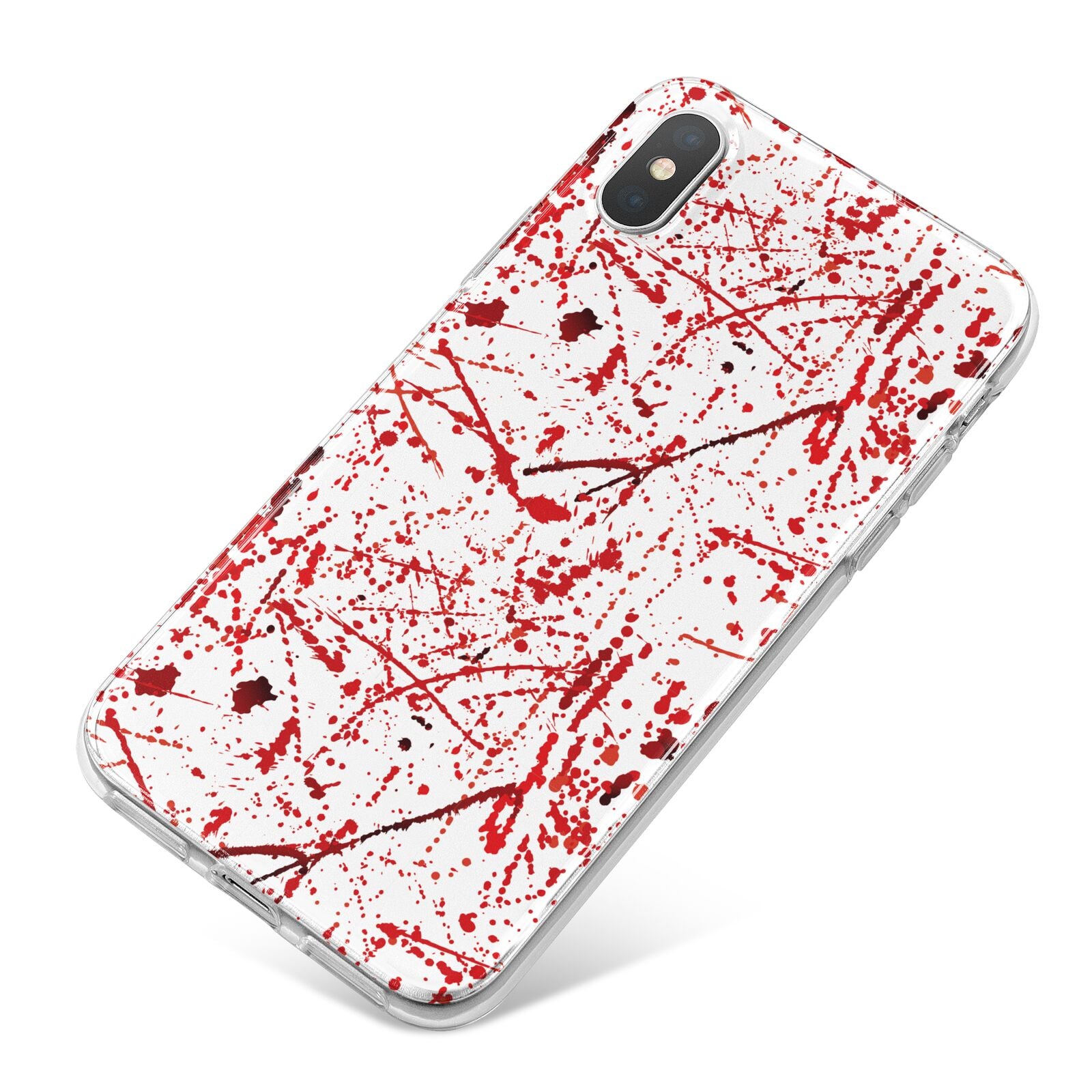 Blood Splatter iPhone X Bumper Case on Silver iPhone