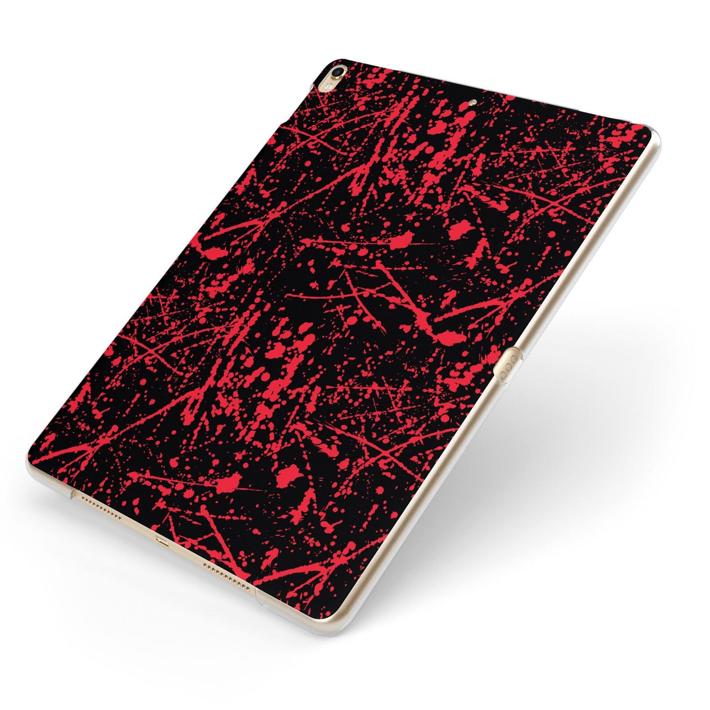 Blood Splatters Apple iPad Case on Gold iPad Side View