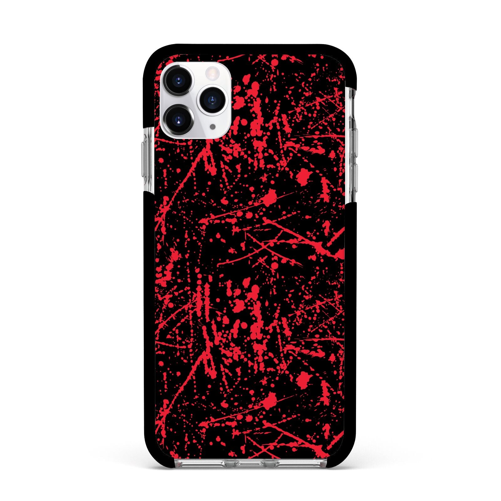 Blood Splatters Apple iPhone 11 Pro Max in Silver with Black Impact Case