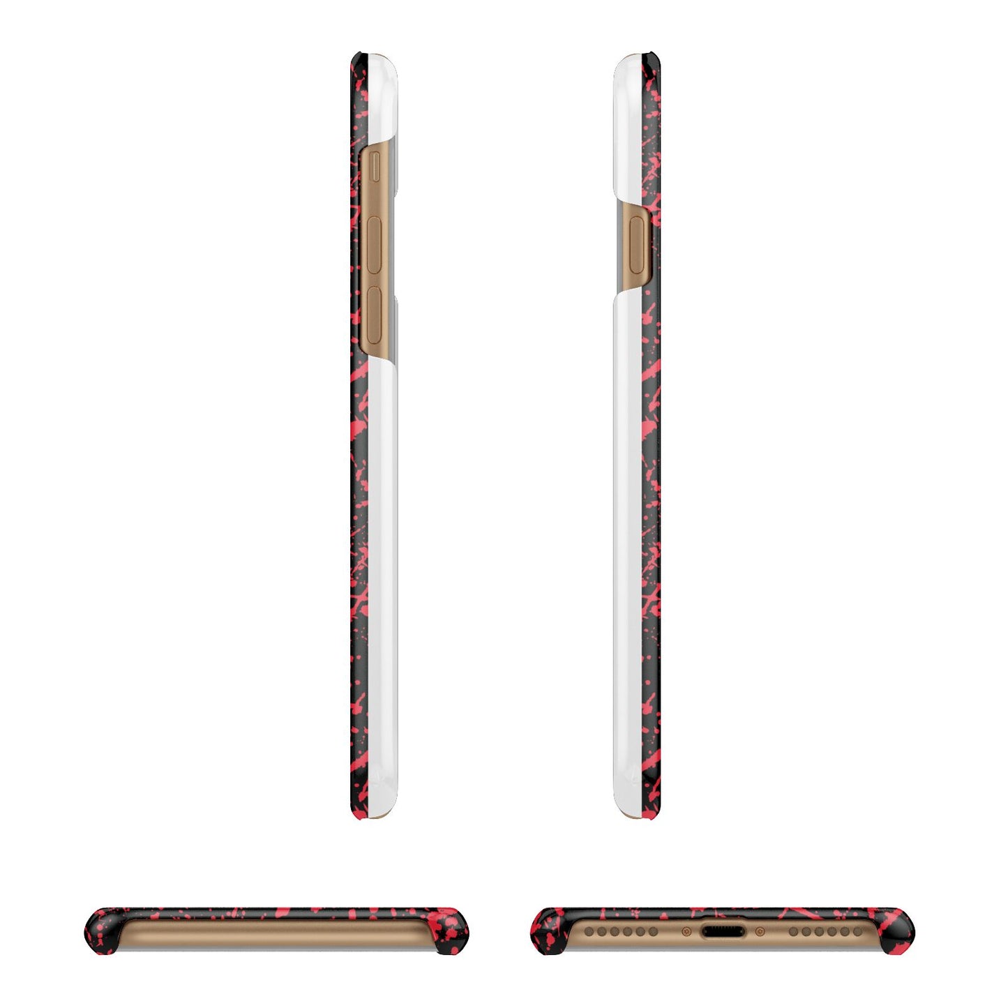 Blood Splatters Apple iPhone 7 8 3D Wrap Snap Case Angled Images