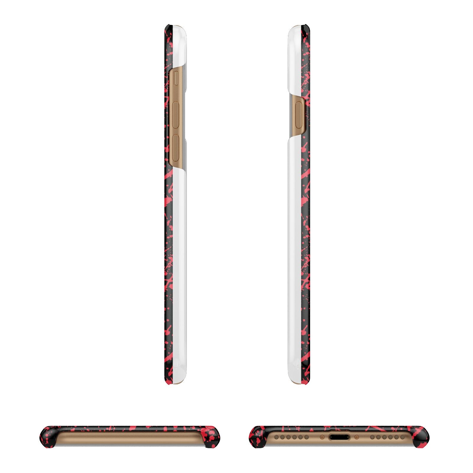 Blood Splatters Apple iPhone 7 8 3D Wrap Snap Case Angled Images