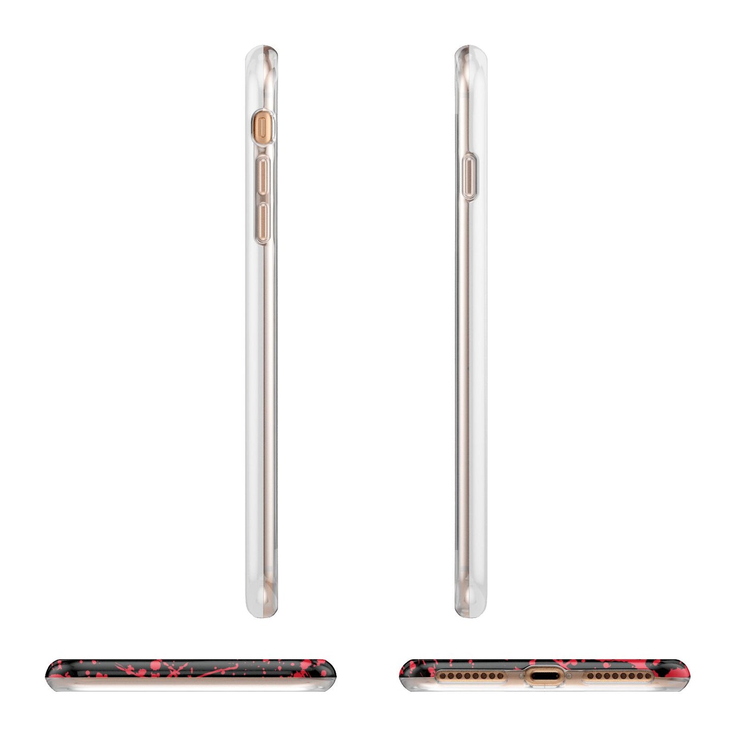 Blood Splatters Apple iPhone 7 8 Plus 3D Wrap Tough Case Alternative Image Angles