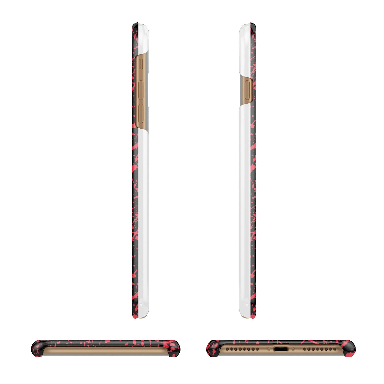 Blood Splatters Apple iPhone 7 Plus 3D Wrap Snap Case Angled Images