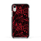 Blood Splatters Apple iPhone XR Impact Case Black Edge on Silver Phone