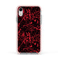 Blood Splatters Apple iPhone XR Impact Case Pink Edge on Silver Phone