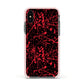 Blood Splatters Apple iPhone Xs Impact Case Pink Edge on Black Phone