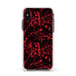 Blood Splatters Apple iPhone Xs Impact Case White Edge on Black Phone